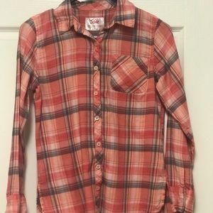 Lot of two fall plaid shirts size 10/12
